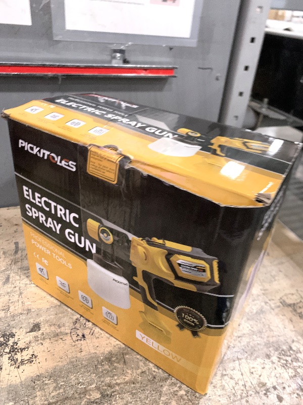 Photo 1 of 1000W HVLP Paint Sprayer High-Efficiency Electric Spray Gun with 6 Nozzles,Variable Patterns & Adjustable Flow, 47oz (1400ml) Detachable Container,Easy to Clean for Home Improvement Projects Yellow