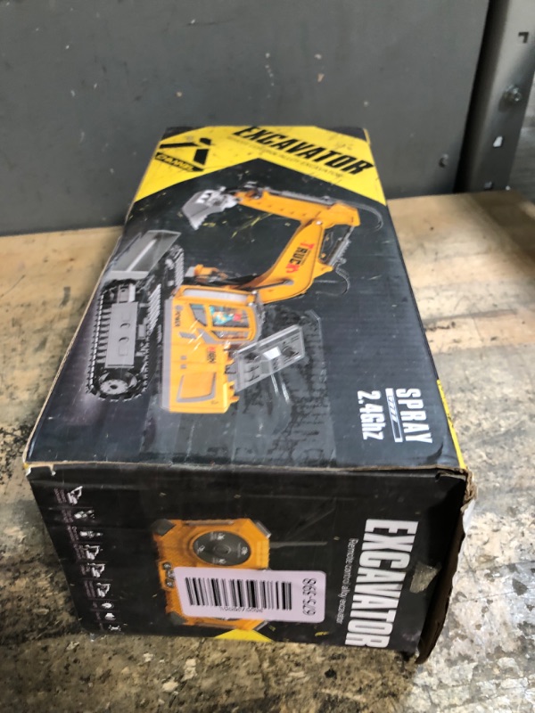 Photo 1 of 17CH Remote Control Excavator Construction Toy for Boys - 2400mAh RC Excavator Toy with Metal Shovel/Spray/Lights/Sounds, RC Digger Construction Vehicles Toys Excavator Toys Gift for Boys 8-12 Yr Old