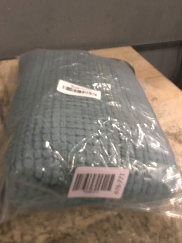 Photo 1 of ***FADED OUT LIGHT BLUE COLOR*** Yimobra Bathroom Rug Mat 24 x 17, Non Slip and Super Absorbent Bath Mat,Machine Washable Quick Dry,Ultra Plush Chenille Shower Rugs for Bathroom Floor Sink Tub and Shower Outside,Teal Blue