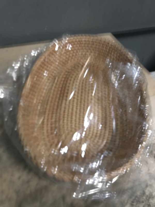 Photo 1 of 12.6 Inch Woven Bread Basket Fruit Basket for Kitchen Counter Wicker Handmade Long Bread Serving Basket Food Organizer Display Basket Storage Basket for Spoon Fork Napkin