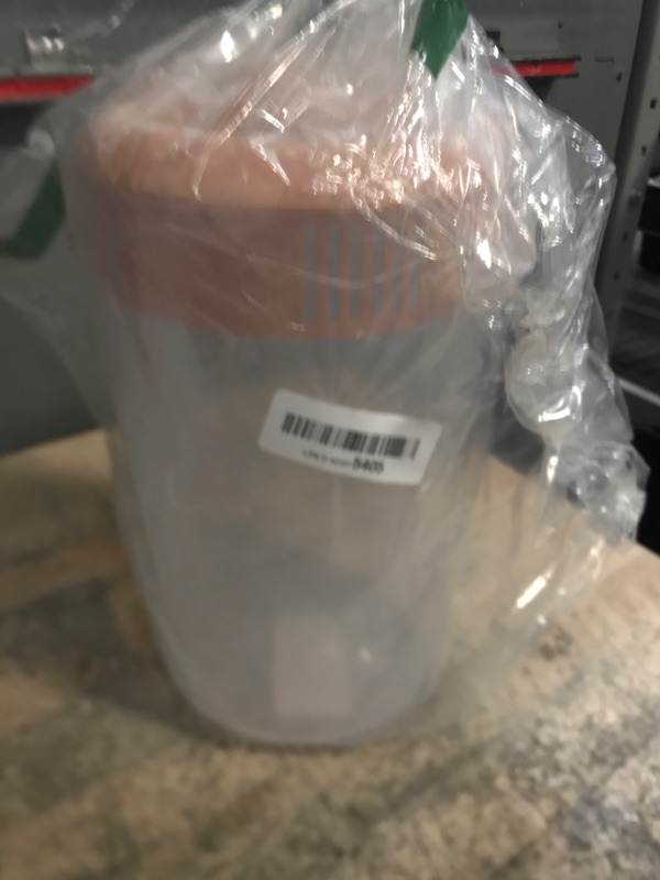 Photo 1 of 1 Gallon/ 4L Plastic Plastic Straining Pitcher with Lid, Large Clear Water Carafe Jug Juice Mixing Pitcher with Strainers Cover, Handles, Measurements for Ice Tea Hot Cold Coffee Mix Drinks. (Pink)