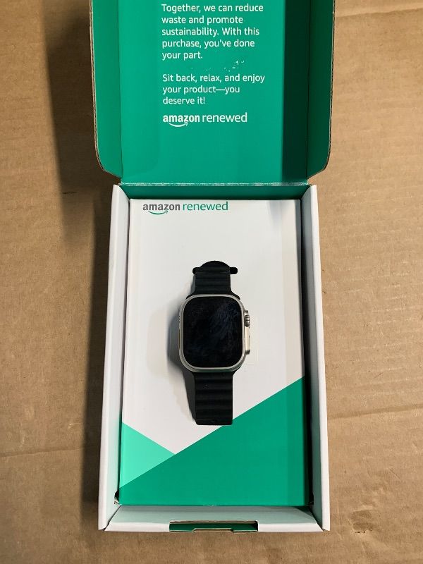 Photo 1 of ***Damaged Watch Band**
***(PARTS ONLY/ NON FUNCTIONAL)**Apple Watch Ultra [GPS + Cellular 49mm] Titanium Case with Midnight Ocean Band, One Size (Renewed Premium)