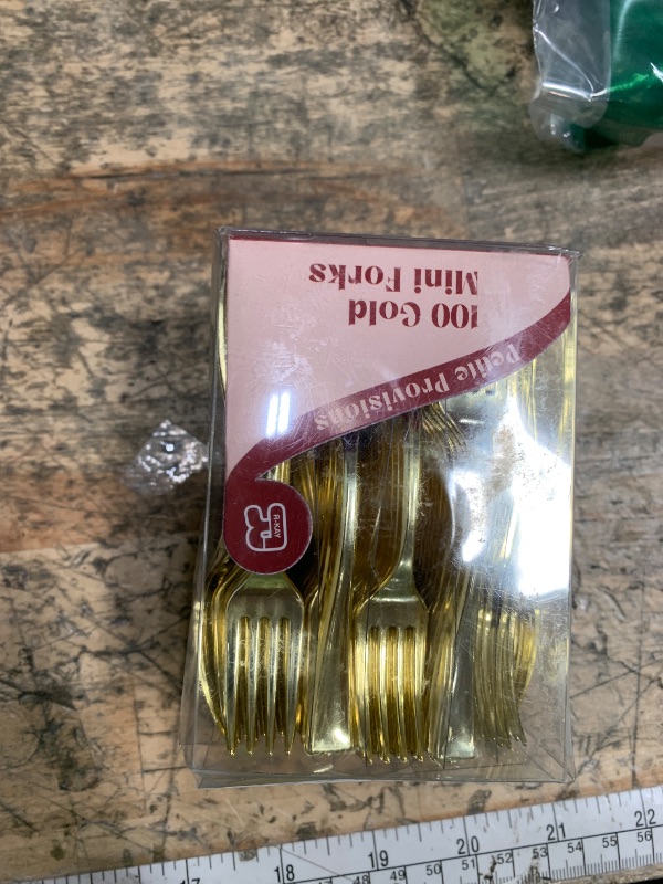 Photo 1 of 100 Pack Gold Mini Forks - 4 Inch Dessert Forks - Heavy duty Mini Forks For Appetizers, Tastings, Cocktails, Dessert Cups, BPA Free Small Gold Forks