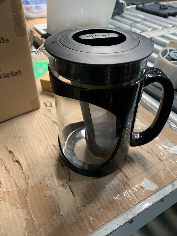 Photo 1 of ***(MISSING PARTS)***Primula Burke Deluxe Cold Brew Iced Coffee Maker, Comfort Grip Handle, Durable Glass Carafe, Removable Mesh Filter, Perfect 6 Cup Size, Dishwasher Safe, 1.6 qt, Black