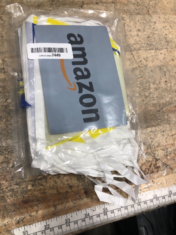 Photo 1 of 100 Feet Yellow Dark Blue & White Pennant Banner Flags String Hanging Yellow Dark Blue & White DIY Triangle Bunting Flags,Party Decorations for Grand Opening,Party Events,60 Pcs