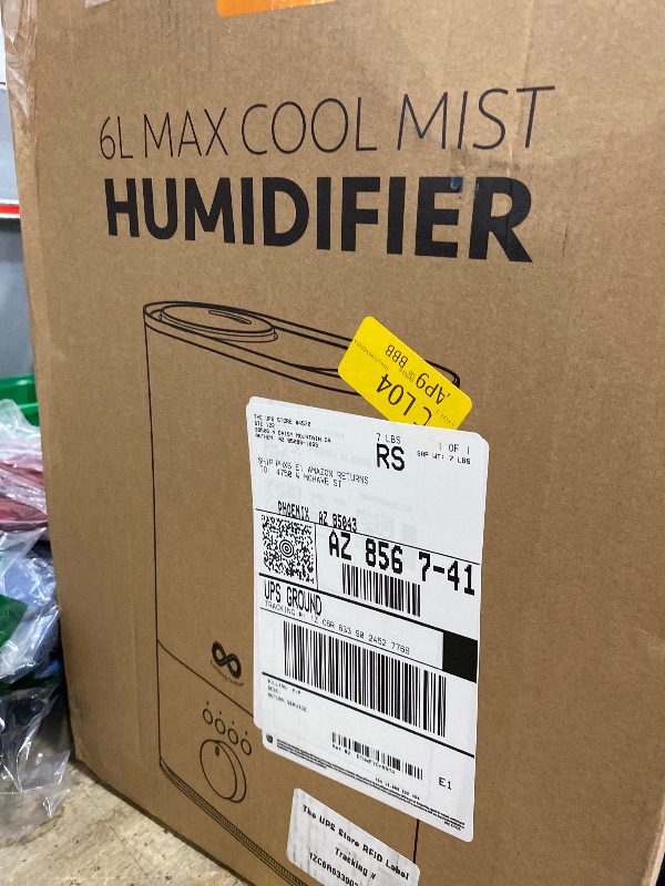 Photo 1 of Everlasting Comfort 6L Humidifier Large Room, High Mist Output 60 HR Runtime Ultrasonic Top Fill Humidifiers for Bedroom, Easy to Use & Clean for Home, Baby Humidifier, Plants, Congestion, Indoor