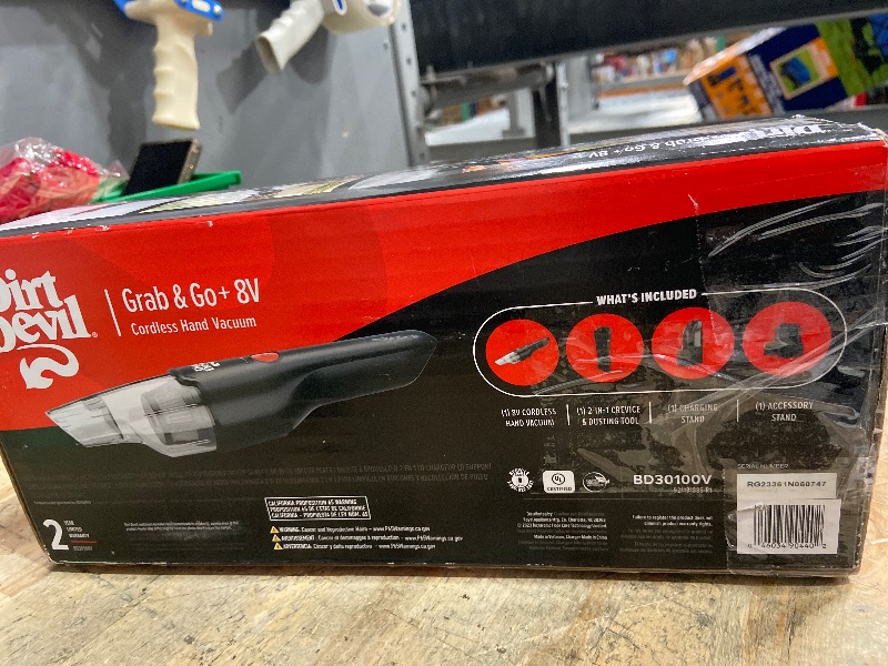 Photo 1 of Dirt Devil Grab and Go+ 8V Cordless Handheld Vacuum Cleaner, Powerful Suction, Lightweight, Includes 2-in-1 Tool and Charging Stand with Tool Storage, Portable Vacuum Cleaner