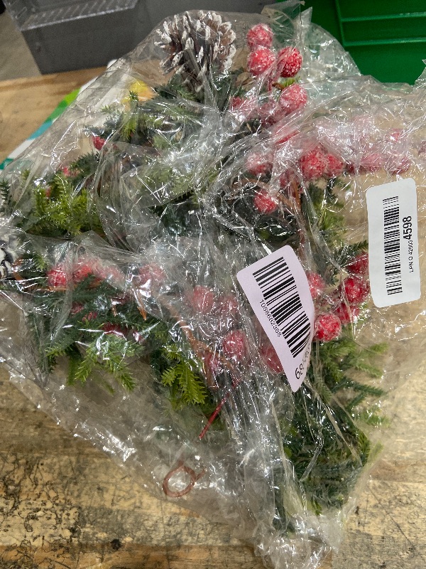 Photo 1 of 6FT Christmas Garland with Lights Timer Function Realistic Pine Branches Garland with Pinecones Red Berries, Auto On/Off Christmas Decorations for Mantle Fireplace Stairs Table Porch Indoor Outdoor