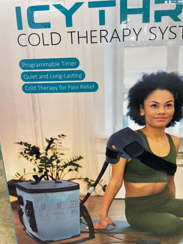 Photo 1 of (MISSING POWER) ICYTHRP Cold Therapy Machine with Programmable Timer, Portable Ice Machine for Shoulder After Surgery, Shoulder Replacement Recovery System, Cryotherapy Pain Relief with Compression Pad