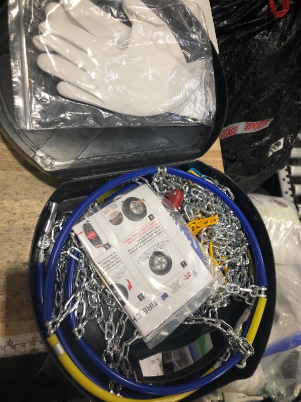 Photo 1 of Auto Tightening Snow Chains Tire Chains For Cars Suv Pickup Trucks - Auto Tightening 1 Min Quick Fit AND Easy Installation, Reusable Universal Emergency Traction Snow Chains - Set of 2?HKN90?