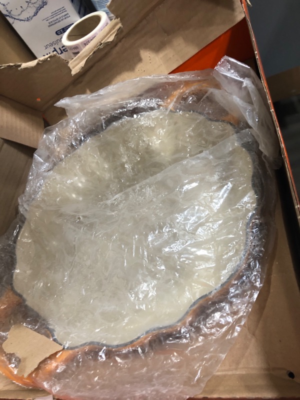 Photo 1 of **SEE PHOTOS FOR DAMAGE**Le Creuset Enameled Cast Iron Figural Pumpkin Braiser, 2.75 qt., Persimmon