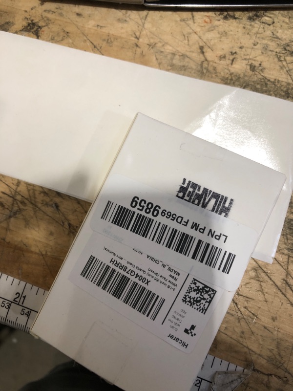 Photo 1 of 2-1/8 Inch (55 mm) Quartz Clock Insert, Zinc-Alloy Metal Case, Arabic Numeral, White Face (Silver)