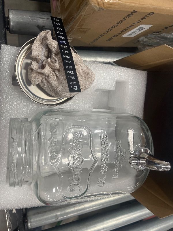 Photo 1 of 1 Gallon Kombucha Jar Starter Kit with Spigot, Continuous Kombucha Brewing Jar Kit, Glass Kombucha Starter Kit with Stainless Steel Mesh Filter (1GKJ)