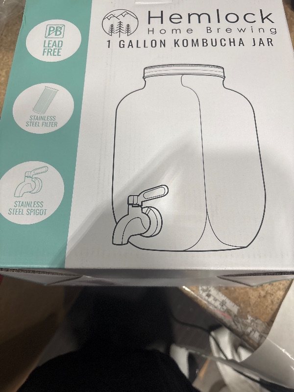 Photo 1 of 1 Gallon Kombucha Jar Starter Kit with Spigot, Continuous Kombucha Brewing Jar Kit, Glass Kombucha Starter Kit with Stainless Steel Mesh Filter (1GKJ)