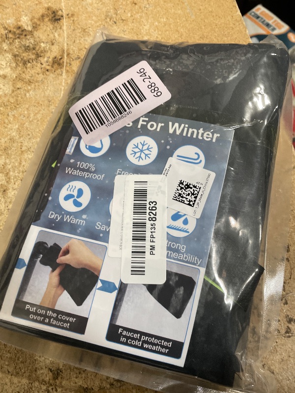 View 2 of 2Pack Outdoor Faucet Covers for Winter - Pro 6.7" W x 8.3" H Outdoor Water Faucet Cover Socks for Winter Freeze Protection Pipe Insulation Reusable Waterproof Insulated Spigot backflow Cover,Black