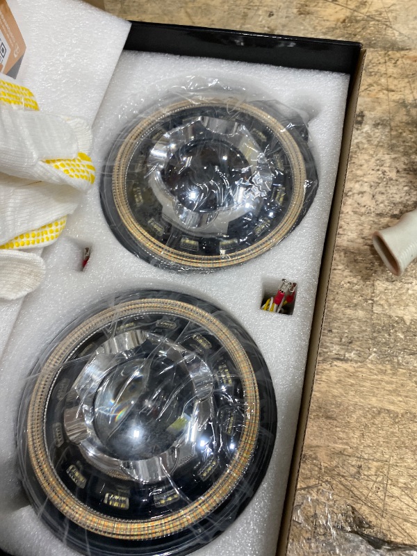 Photo 1 of Auxbeam 7'' LED Headlights H6024 with Turn Signal DRL High Low Beam, 7Inch Round Headlights Compatible with 1997-2017 Jeep Wrangler JK TJ JL Ford, Replacement Headlamps DOT Approved, 2 Years Warranty