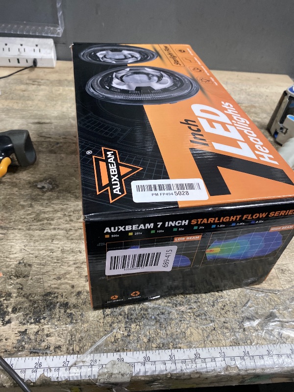 Photo 1 of Auxbeam 7'' LED Headlights H6024 with Turn Signal DRL High Low Beam, 7Inch Round Headlights Compatible with 1997-2017 Jeep Wrangler JK TJ JL Ford, Replacement Headlamps DOT Approved, 2 Years Warranty