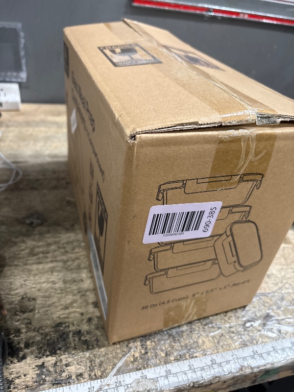 Photo 1 of [5-Packs, 36 Oz.] Glass Meal Prep Containers with Locking Lids Glass Food Containers,Airtight Lunch Container,Microwave, Oven, Freezer and Dishwasher (4.5 Cup, White)