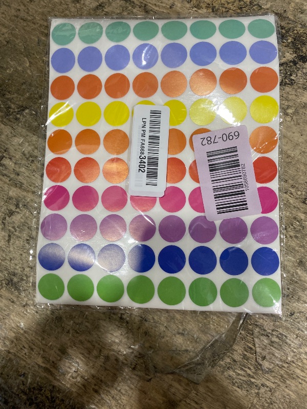 Photo 1 of 10 Different Colored Circle Dot Stickers for Toddlers Kids 3/4 Inch 1600 Pcs, Misofuki 20 Assorted Blank Garage Sale Price Stickers Sheets for Classroom Student Home, Round Color Coding Label Stickers