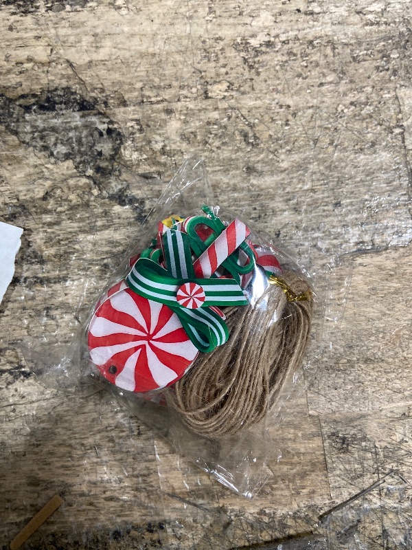 Photo 1 of 16Pcs Christmas Lollipop Ornaments, Colorful Mini Candy Cane Hanging Ornaments Polymer Clay Peppermint Pendants for Xmas Tree Party Home Decorations