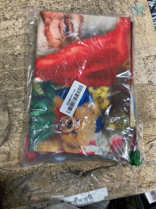 Photo 1 of 2 Pack Large Christmas Sacks, 19.7''x27.6'' Burlap Linen Gift Bags with Drawstring. (Gentle Santa & Snowman Bear)