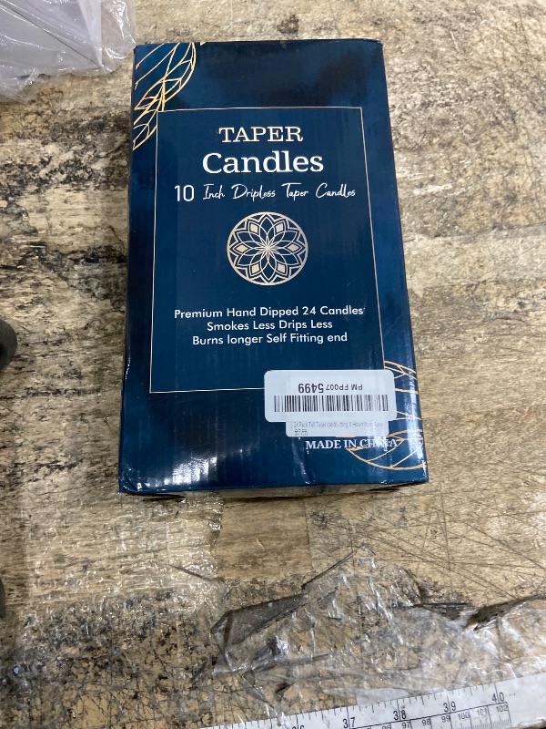 Photo 1 of 24 Pack Tall Taper candles-10 Inch Black Dripless, Unscented Dinner Candle Sticks, for Shabby, Halloween, Christmas, Wedding, 8 Hours Burn Time.