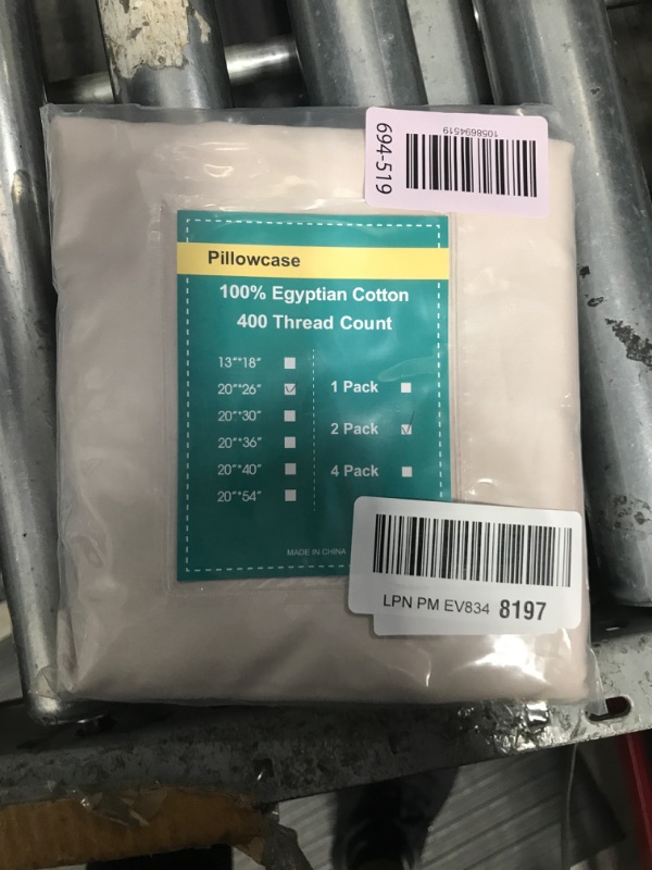 Photo 1 of 100% Egyptian Cotton Pillow Protectors Set of 2, 400 Thread Count Sateen Weave Cooling Pillowcase, Easy Care Zippered Style Pillow Covers (Light Beige, Standard)