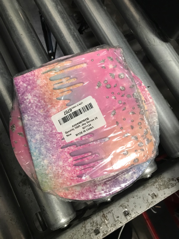 Photo 1 of 100PCS Iridescent Diamond Birthday Party Plates Napkins Forks Supplies Set Holographic Tableware Party Supplies Gem Stone Dinnerware Decorations Favors for Girls Kids Birthday Serves 25