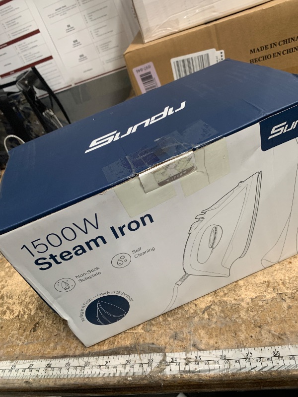 Photo 1 of **UNTESTED/UNKNOWN DAMAGES*** Large Irons Steamer for Clothes, 1500W Iron Non-Stick Ceramic Soleplate, 500 Microsteam Holes, Powerful Steam Iron, Auto shutoff, Self-Cleaning, 12.31oz Water Tank Ironing Clothes for All Fabrics