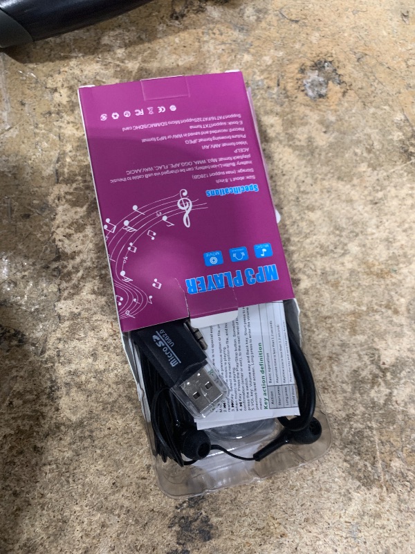 Photo 1 of 128GB MP3 Player with Bluetooth - Portable Music Player for Kids - with Built-in HD Speaker, Voice Recorder, HiFi Sound, E-Book (Included Earphones)