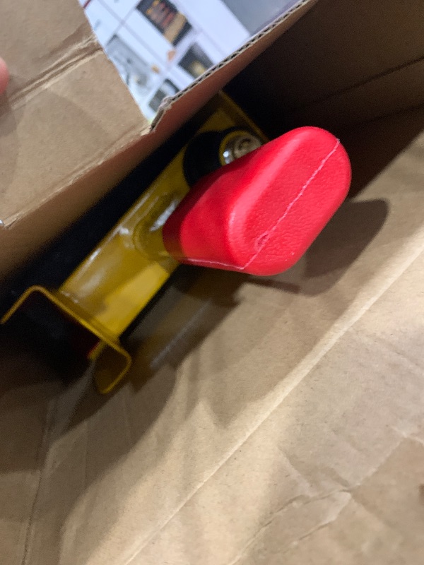 Photo 1 of ***MISSING KEYS*** Tevlaphee Universal Wheel Lock Heavy Duty Security Trailer Wheel Lock Anti Theft Wheel Locks for Cars SUV Camper Motorcycle Trailer Great Deterrent Bright Color with 3 Keys (Red-Yellow)