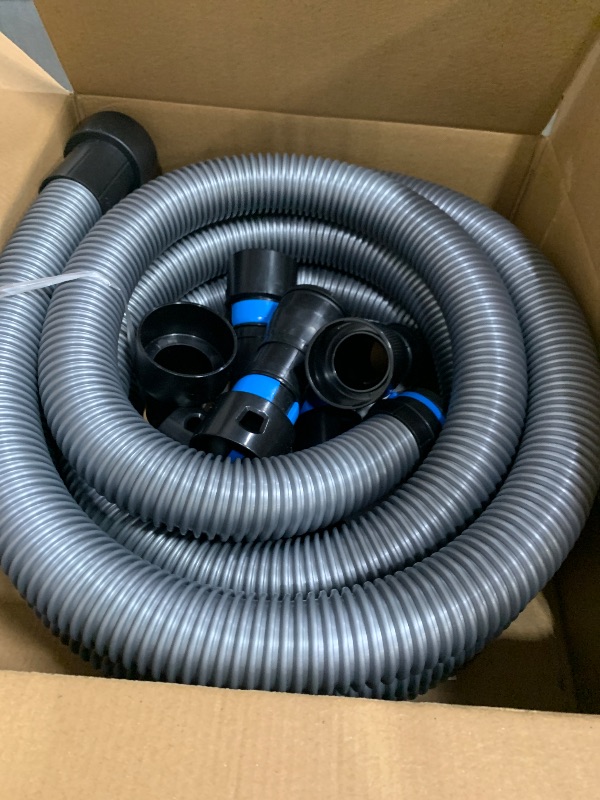 Photo 1 of 16FT Shop Vac Hose Dust Collection Hose Kit for Home & Shop Vacuum System with Expanded Multi-Brand Power Tool Adapter Set with 6 Sander Vacuum Adapters for 2-1/2" Dust Collector Vacuum Connection