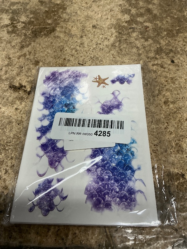 Photo 1 of 16 Sheets Halloween Mermaid Scale Temporary Tattoos,Decoracion De Sirena Para CumpleañOs,Mermaid Temporary Tattoos for Adults Kids Costume Makeup