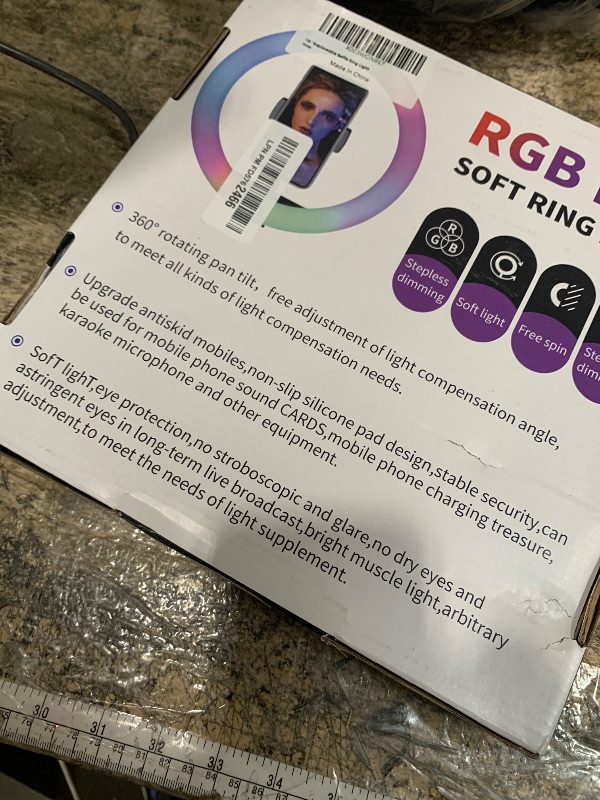 Photo 1 of 10" Replaceable Selfie Ring Light, Without Tripod, 32 Color Modes, Dimmable LED Ring Light for iPhone and Android, TikTok, Live Stream, YouTube, Makeup