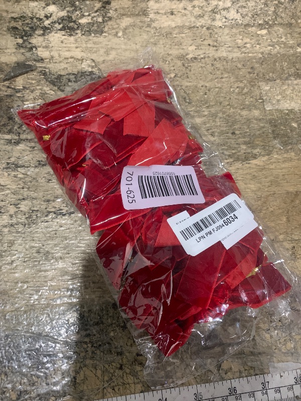 Photo 1 of 12PCS Red Velvet Bows for Christmas Tree, Bows for Christmas Tree, Garland Red Velvet Bow Ornaments for Christmastree with Gold Twist Ties(A)