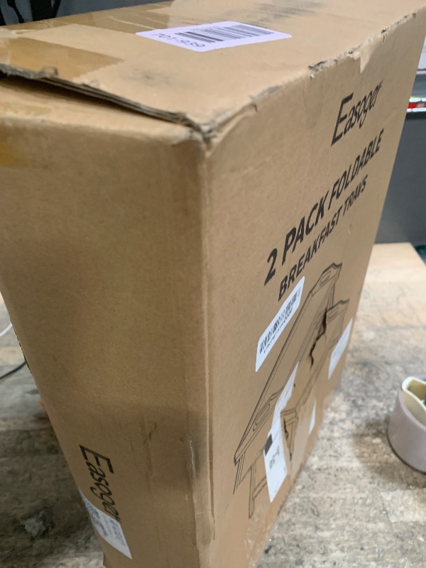 Photo 1 of 1 Pack Breakfast in Bed Tray for Eating, 16.92 x 12.6 Inch Bed Table Tray with Folding Legs & Handles, Bamboo Food Lap Trays Fits for Adult Kids Eating/TV/Surgery Recovery by Easoger. Set of 2