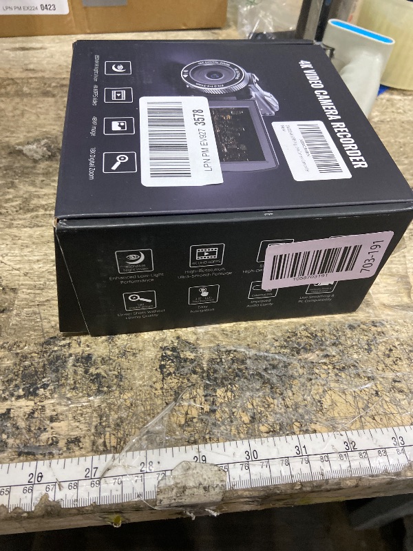Photo 1 of ** SEE NOTES ** 4K Night Vision Video Camera Camcorder with IR Night Vision, 64MP Vlogging Camera for YouTube with External Mic, 18X Zoom & 3.0” Flip Touchscreen, Includes 2 Batteries, 64GB Card & Remote Control