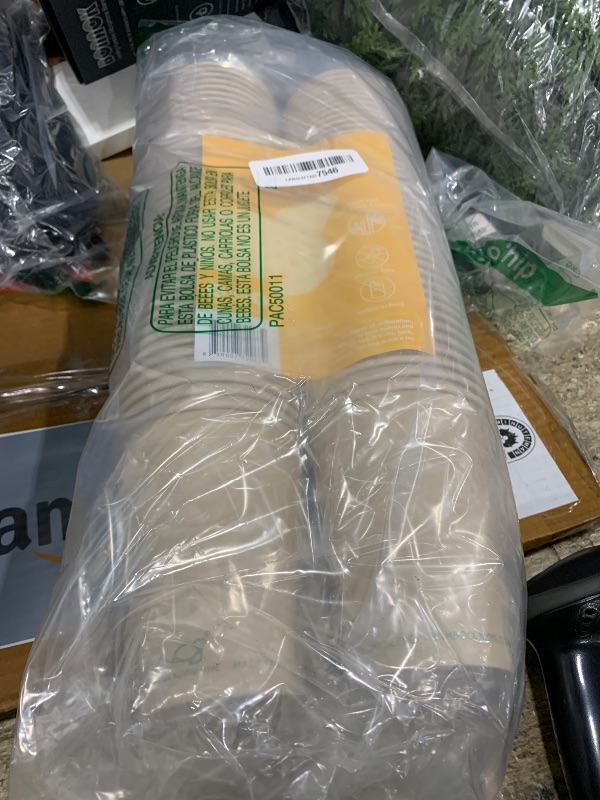 Photo 1 of 100% Compostable Disposable Coffee Cups [12oz 80 Pack] Paper Cups Made from Bamboo, Eco-Friendly, Biodegradable Premium Party Cups, Natural Unbleached by Earth's Natural Alternative