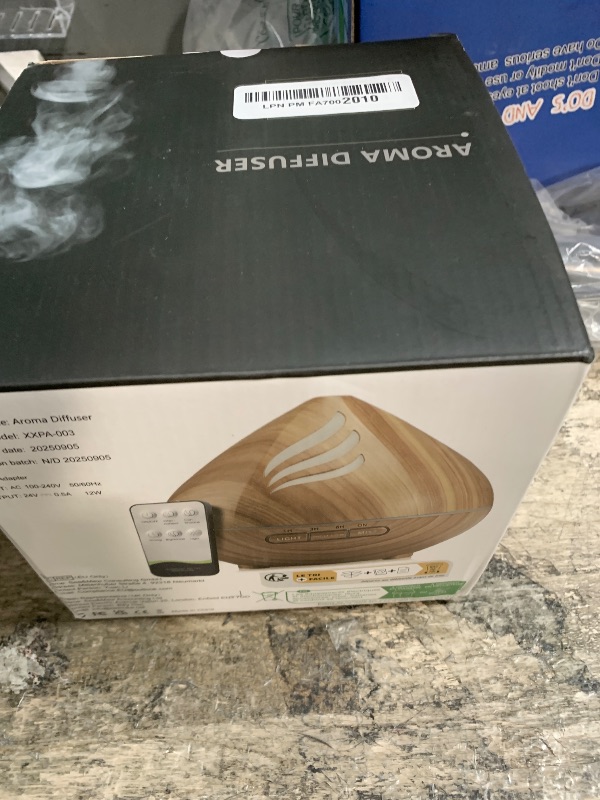 Photo 1 of ***MISSING REMOTE*** Essential Oil Scent Diffuser: 500ML Aroma Diffuser with Remote Control, Large Fragrance Aromatherapy Diffuser, Mist Humidifier with 14 Colors LED Lights and Auto-Off for Bedroom & Home
