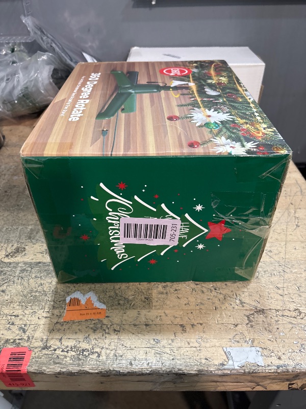 Photo 1 of (2025 Upgrade) Rotating Christmas Tree Stand with Remote Control, Stable 360 Revolving Tree Base Stand, Up to 7.5ft 90lb. Adjustable Christmas Tree Holder for Xmas Tree, Artificial Tree (Green)