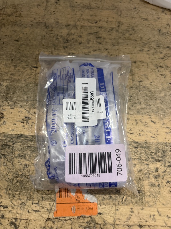 Photo 1 of 20ml Syringe for Liquid, Oral, Scientific Labs, Measurement, Dispensing, with Cap- 3 Pack 20ml Syringes