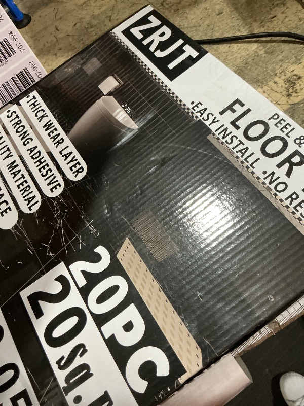 Photo 1 of 20-Pack Peel and Stick Floor Tiles Vinyl Floor 12 x 12 inch Self Adhesive Waterproof Glossy Flooring Planks DIY for Bathroom, Kitchen, Living Room, RV, Cover 20 Sq. Ft, Polish White Marble