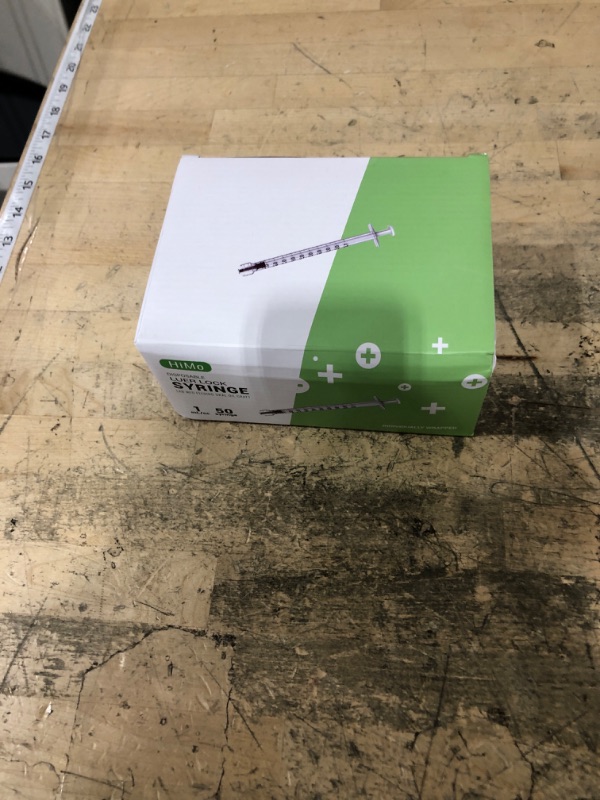 Photo 1 of 50 Pack 1mL Luer Lock Syringe without Needle 1cc Small Plastic Sterile Syringes Individually Wrapped