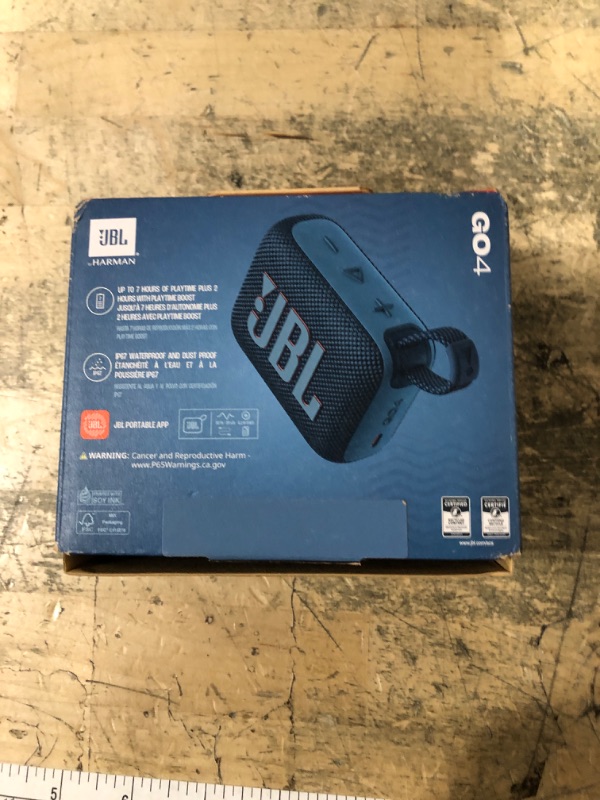 Photo 1 of ***POSSIBLY FOR PARTS/UNTESTED*** JBL Go 4 - Ultra-Portable, Waterproof and Dustproof Bluetooth Speaker, Big Pro Sound with Punchy bass, 7-Hour Built-in Battery, Made in Part with Recycled Materials (Blue)