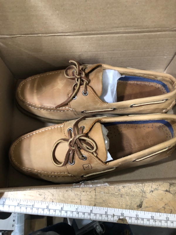 Photo 1 of **EXTREMELY SLIPPERY SHOE SOLE CAUTION WEARING** Sperry Men's Authentic Original 2-Eye Boat Shoe, Royal Brown, 10 Wide