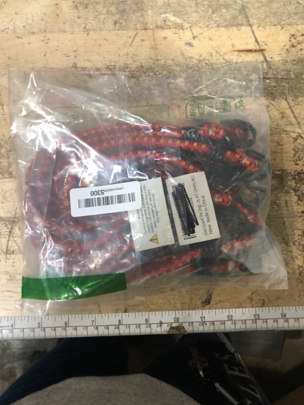 Photo 1 of 18" Elastic Bungee Cords with Hooks: 10 Pcs Bungee Cords Heavy Duty Outdoor, Bungie Cord Bundle Assortment with Metal Hook, Bungee Straps for Kayaking, Camping, Garage Storage