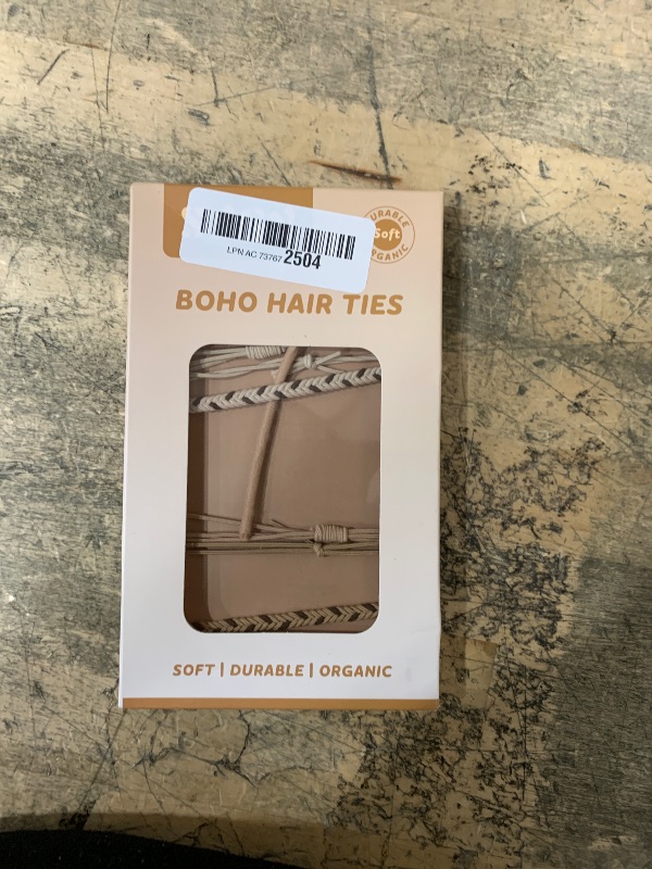 Photo 1 of 10 Boho Bracelets, Braided & Stretch Hair Ties for Thick/Thin Hair, 5 Styles, Light Coffee Colors - No Damage Ponytail Holders