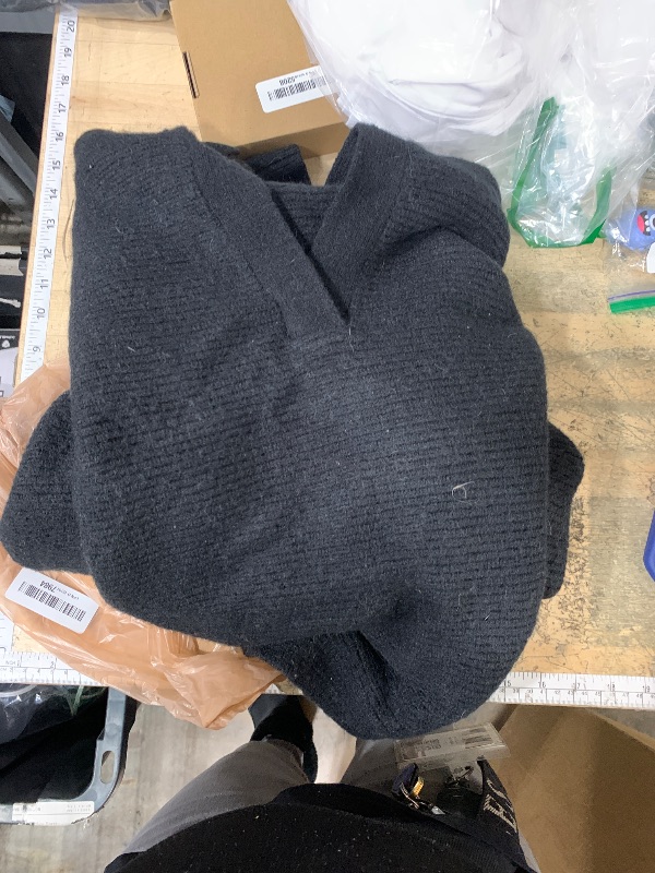 Photo 1 of **USED**CHYRII Women's Puff Long Sleeve Polo Sweater Casual Loose Knitted Pullover Tops Black XL