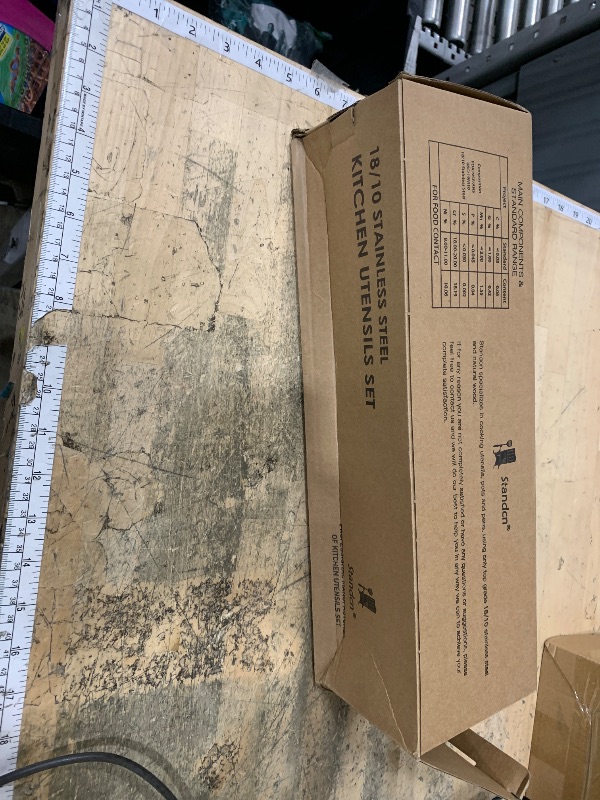 Photo 1 of 18/10 Stainless Steel Kitchen Utensils Set - 15” All Metal Cooking Tools & Serving Utensils, 8 PCS - Solid Spoon, Slotted Spoon, Spatula, Ladle, Skimmer, Tunner, Spaghetti Spoon, Large Spoon Set