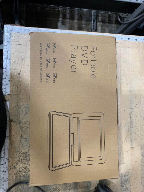 Photo 1 of 11.5" Portable DVD Player with 9.5" Swivel Screen, 5-Hours Rechargeable Battery,Car DVD Player for Kids,Support CD/DVD/SD Card/USB,Regions Free,Dual Speakers,Black